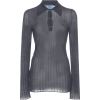 PRADA dark grey ribbed button cashmere - Puloveri - 