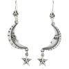 PREY silver moon and star drop earrings - Aretes - 