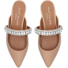 PRINCELY Camel Embellished Leather Mules - scarpe di baletto - 