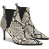 PRINTED LEATHER HIGH-HEEL ANKLE BOOTS - Čizme - 