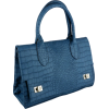 PRIYA Crocodile Embossed Double Handles Shopper Office Tote Shoulder Bag Handbag Satchel Purse Dark Blue - ハンドバッグ - $29.50  ~ ¥3,320