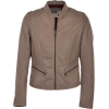 Pale Grey Womens Biker Leather Jacket - 外套 - $232.00  ~ ¥1,554.48