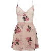 Pale-Pink Floral Dress - sukienki - 