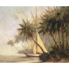 Palm and sailboat - Предметы - 