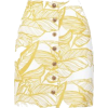 Parisian Yellow Leaf Print Button Front - Skirts - £9.00 
