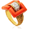 Particulieres Coral & Diamond Buckle Rin - Rings - $4.00  ~ £3.04