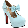 Pastel Blue Bow High Heels - Klasične cipele - 