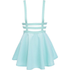 Pastel Blue Suspender Skater Skirt - スカート - 