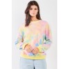 Pastel Multi Tie-dye Print Crew Neck Oversized Long Sleeve Sweatshirt - プルオーバー - $14.08  ~ ¥1,585