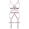 Pastel Pink Harness Set with Bows - Donje rublje - 