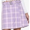 Pastel Purple Pleated And Belted Skirt - Faldas - $26.32  ~ 22.61€