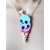 Pastel Skull Ice Cream Cone Necklace - Ogrlice - 