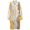 Patch oversized striped shearling coat - Jaquetas e casacos - 