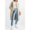 Patch oversized striped shearling coat - Jaquetas e casacos - 