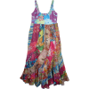 Patchwork Boho Gypsy Maxi Dress - sukienki - 