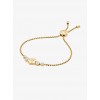 Pave Gold-Tone Floral Slider Bracelet - Bracelets - $85.00 