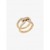 Pave Gold-Tone Link Ring - Pierścionki - $85.00  ~ 73.01€