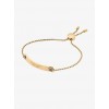 Pave Gold-Tone Logo Plaque Slider Bracelet - Bracelets - $85.00  ~ £64.60