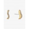 Pave Gold-Tone Wave Stud Earrings - Naušnice - $45.00  ~ 38.65€