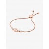Pave Rose Gold-Tone Floral Slider Bracelet - Bracelets - $85.00 