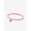 Pave Rose Gold-Tone Heart Hinge Bracelet - Bracelets - $115.00 