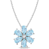 Pear Aquamarine Flower Pendant - Necklaces - $729.00 