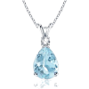 Pear Aquamarine V-Bale Pendant - Necklaces - $429.00 