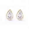 Pear diamond dainty stud earrings, indi  - Brincos - 