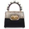 Pearl Embellished Leather And Python Bag - ハンドバッグ - 
