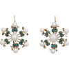 Pearl Turquoise Snowflake Earrings 1960s - Uhani - 