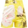 Peonia-print cotton-blend satin shorts | - 短裤 - 