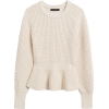 Peplum Cropped Sweater - Pullovers - $98.50 
