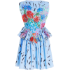 Peplum-Waist Printed Cotton Mini Dress B - Vestidos - 