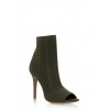 Perforated Knit Open Toe Booties - Boots - $44.99 