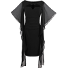 Petal Sleeve Gothic Bodycon Dress - sukienki - 