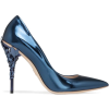 Petrol Blue Metallic Calf Leather with B - Classic shoes & Pumps - 