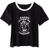 Piglet pattern letter T-shirt - Camisola - curta - $19.99  ~ 17.17€