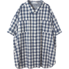 Pili 【再入荷】ブロックチェックドルマンシャツチュニック ネイビー×オフ - 半袖シャツ・ブラウス - ¥25,200 