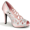 Pin Up Girl Baby Pink Satin Cut Out Pump - 7 - Sandals - $45.90 