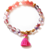 Pink Agate gemstone Bracelet with tassel - Narukvice - $26.00  ~ 22.33€
