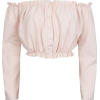 Pink Bardot Top - 长袖衫/女式衬衫 - 