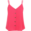 Pink Button-Front Camisole Top - Camisas sin mangas - 