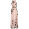 Pink Chiffon Maxi Dress - sukienki - 