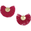 Pink Hand Fan Earrings - Aretes - 