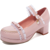 Pink Lace Lolita Pumps Wedges - Sapatos clássicos - 