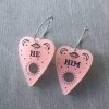 Pink Pronoun Planchette Earrings - Aretes - 