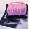 Pink Purple Black Drippy Satchel - Clutch bags - 