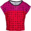 Pink Red Polka Dot Box Cut Flowy Tee - T-shirts - $46.00 