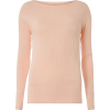 Pink Ribbed Sweater - Long sleeves t-shirts - 