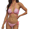 Pink Stripe Printed French Bikini - Swimsuit - $22.00  ~ £16.72
